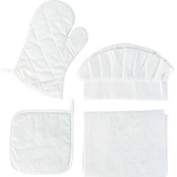 Cheap Stationery Supply of Fabric kitchen set, consisting of a chef hat, a padded oven glove, a padded pot holder and apron (approx. 65 x 81 cm)  Office Statationery