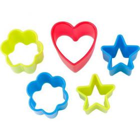 Plastic 5pc cookie cutter set. 