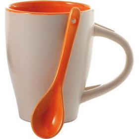 Coffee mug with spoon