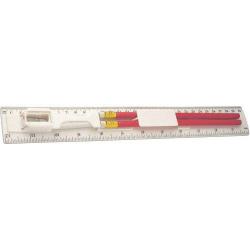 Cheap Stationery Supply of 30cm Plastic ruler with two pencils. Office Statationery