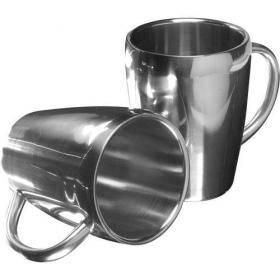 Set of two steel mugs