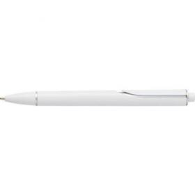 Plastic ballpen with metallic effect coloured barrel. black ink.  