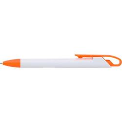 Cheap Stationery Supply of Plastic ballpen with a white barrel and coloured trim, blue ink.  Office Statationery