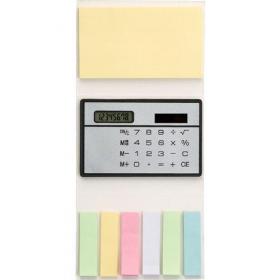 Booklet with sticky notes and calculator