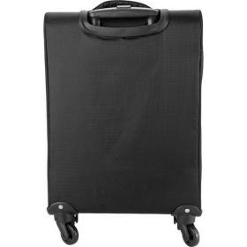 420 Jacquard light weight trolley with 4 wheels, an aluminium extendable handle, two front  soft padded zipped pockets .