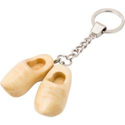 Cheap Stationery Supply of Steel key ring with a set of two varnished, wooden Dutch shoes. Office Statationery
