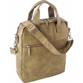 Laptop shoulder bag in a soft PU material. 