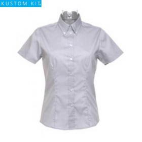 E172 Kustom Kit Ladies Short Sleeve Corporate Oxford Shirt