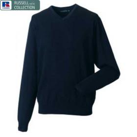 E158 Russell Collection V-Neck Knitted Sweatshirt