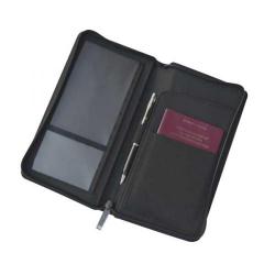 Cheap Stationery Supply of E102 Zipped Travel Wallet in Black Microfibre Office Statationery