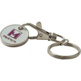 E116 Enamelled Trolley Coin Key Ring