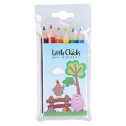 Cheap Stationery Supply of E049 Pack of 6 Half Length Colouring Pencils Office Statationery